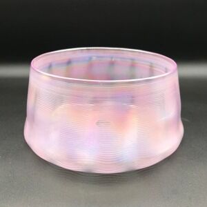 Vintage Benjamin Moore Hand Blown Iridescent Pink Bowl Dish Pilchuck Glass